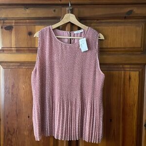 Ricki’s Pink Polkadot pleated sleeveless top. Size XL